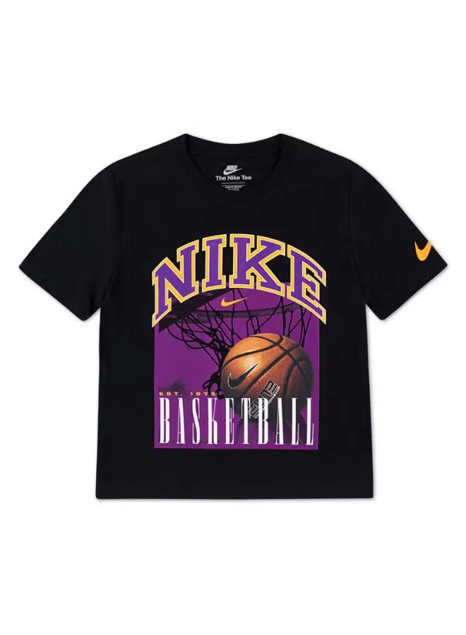 Футболка с принтом баскетбольного фото Nike, черный — фото 3