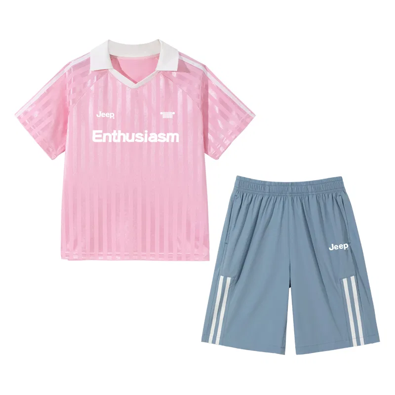 Детский спортивный костюм с лацканами, тонкий стрейч, Jeep, Pink/English Passion White/Gray Blue