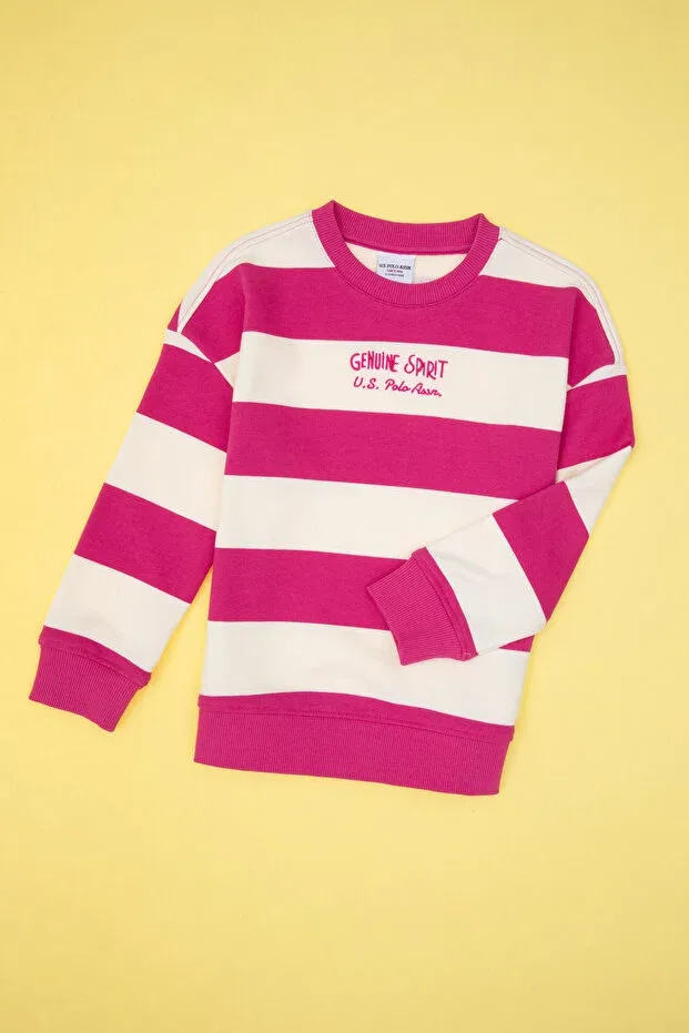 Детское для девочек свитшот с принтом U.S. Polo Assn., Pink — фото 3
