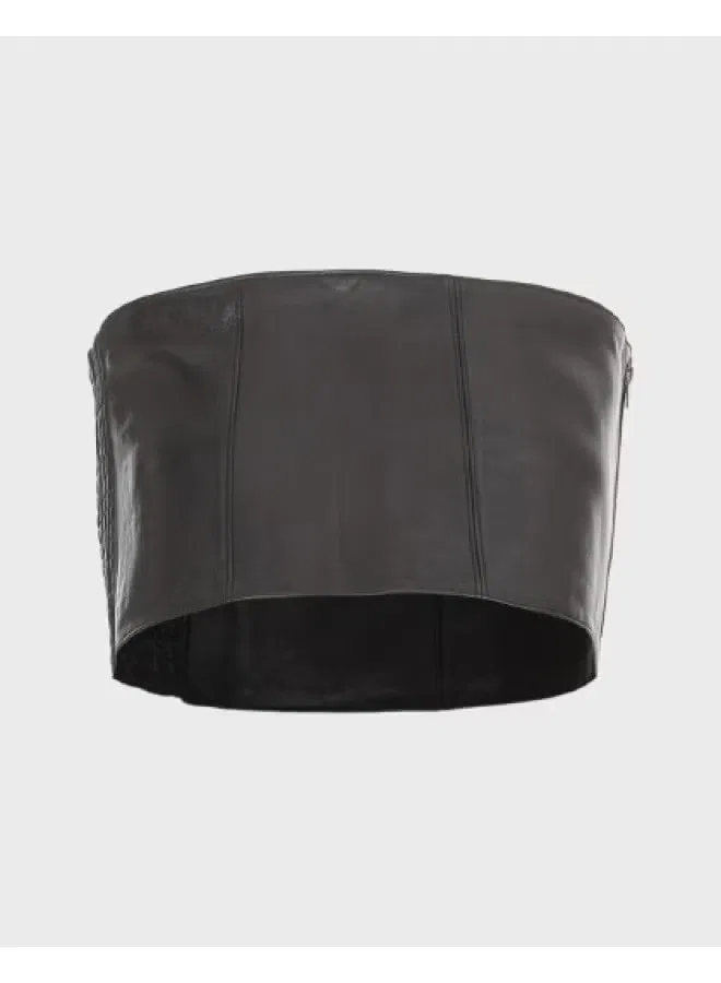 Бюстье мягкое из овчины Zara, черный