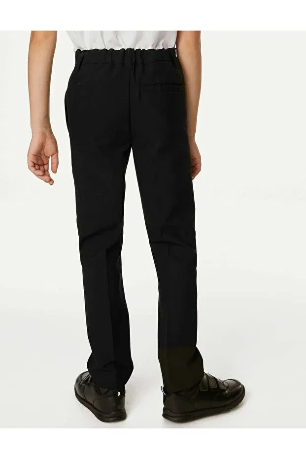 Детские брюки для девочек прямого кроя Regular fit school pants Marks & Spencer, Black — фото 3