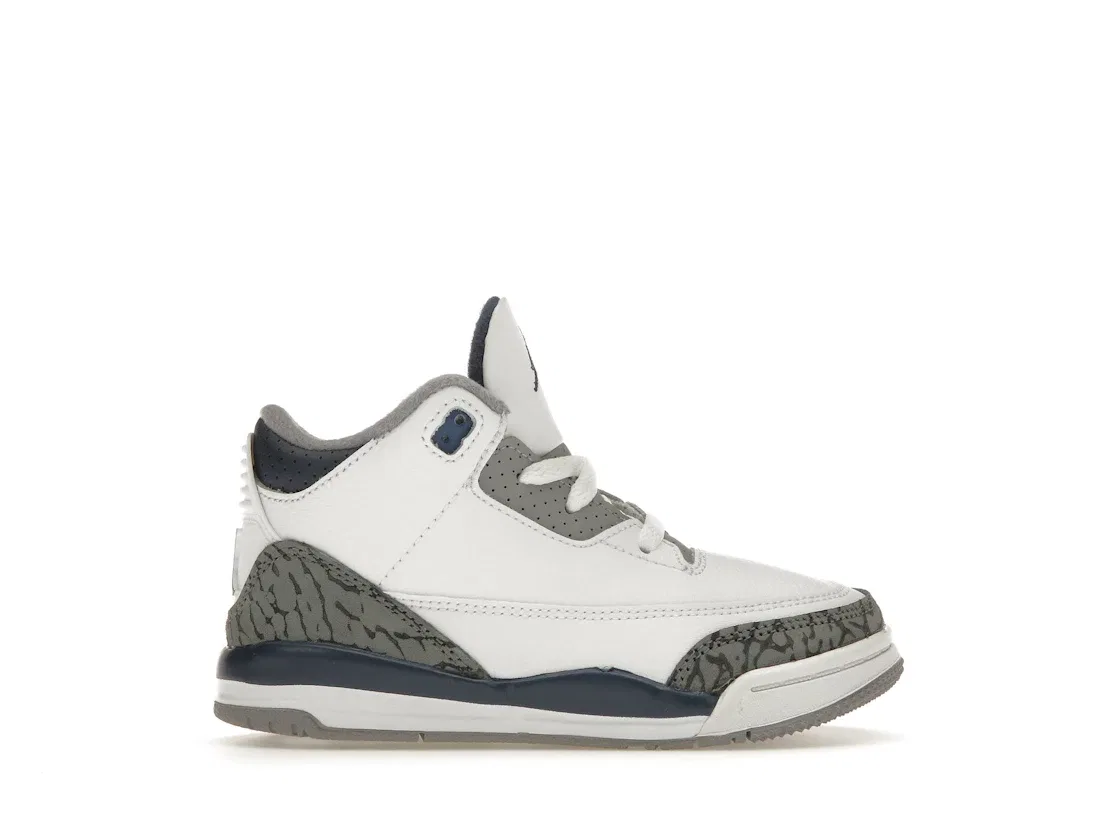 Детские кроссовки Lifestyle Jordan 3 Retro Midnight Navy, White/Midnight Navy/Cement Grey/Black