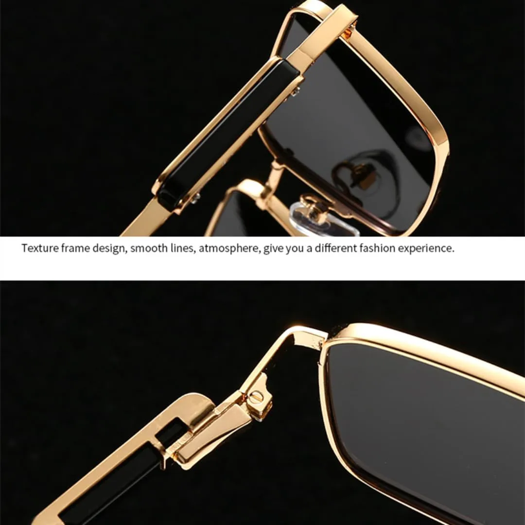 

Прямоугольные панк-солнцезащитные очки для мужчин, роскошные ретро-очки в стиле стимпанк для вождения, очки с защитой от УФ-излучения UV400 UUPTTPL, C4 Silver Blue