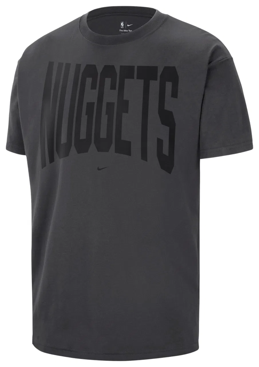 Мужская футболка из хлопка средней плотности Nike Denver Nuggets Travel T-Shirt, серый