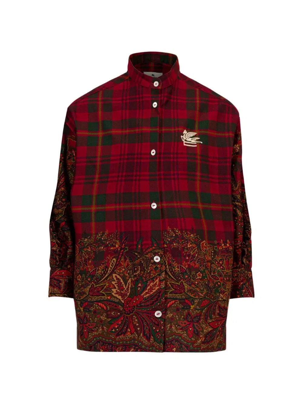 Фланелевая рубашка с принтом Etro Kids, красный