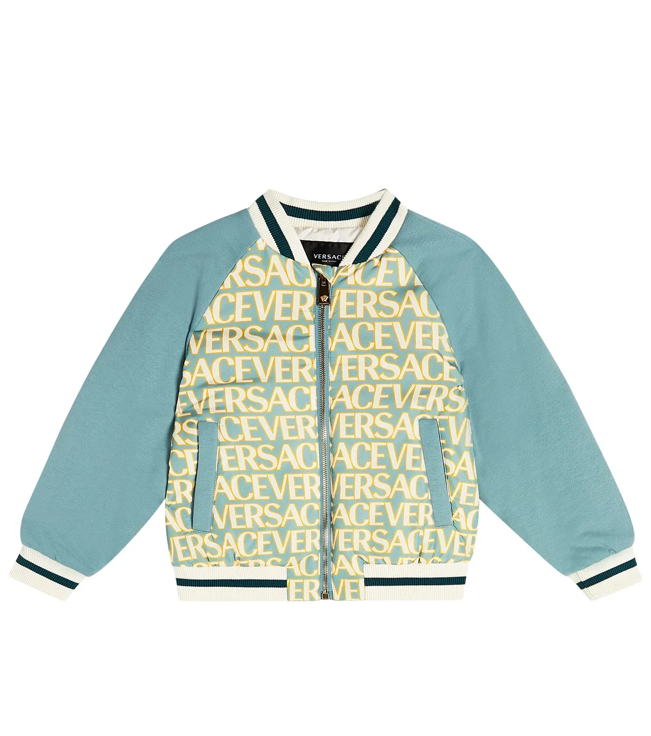 Куртка-бомбер с логотипом Versace Kids, синий