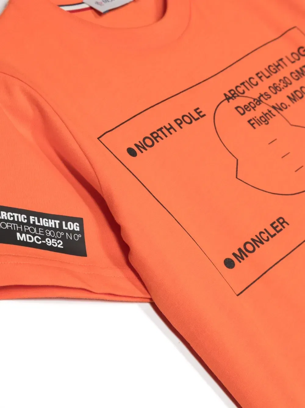 Футболка с графичным принтом Moncler Enfant, оранжевый — фото 3