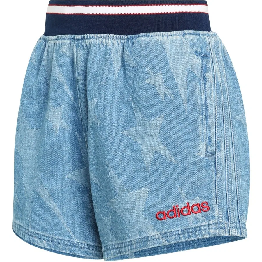 Шорты джинсовые с принтом Varsity Originals KE2348 adidas, Синий — фото 4