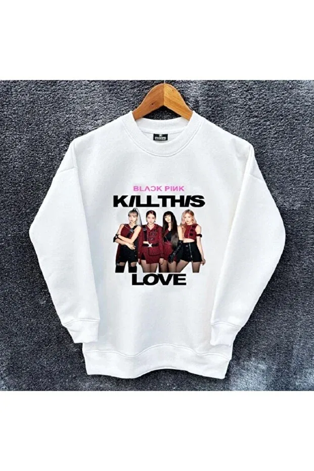 Детские свитшот для девочек с принтом Blackpink Love Wolters Outdoors, Ecru