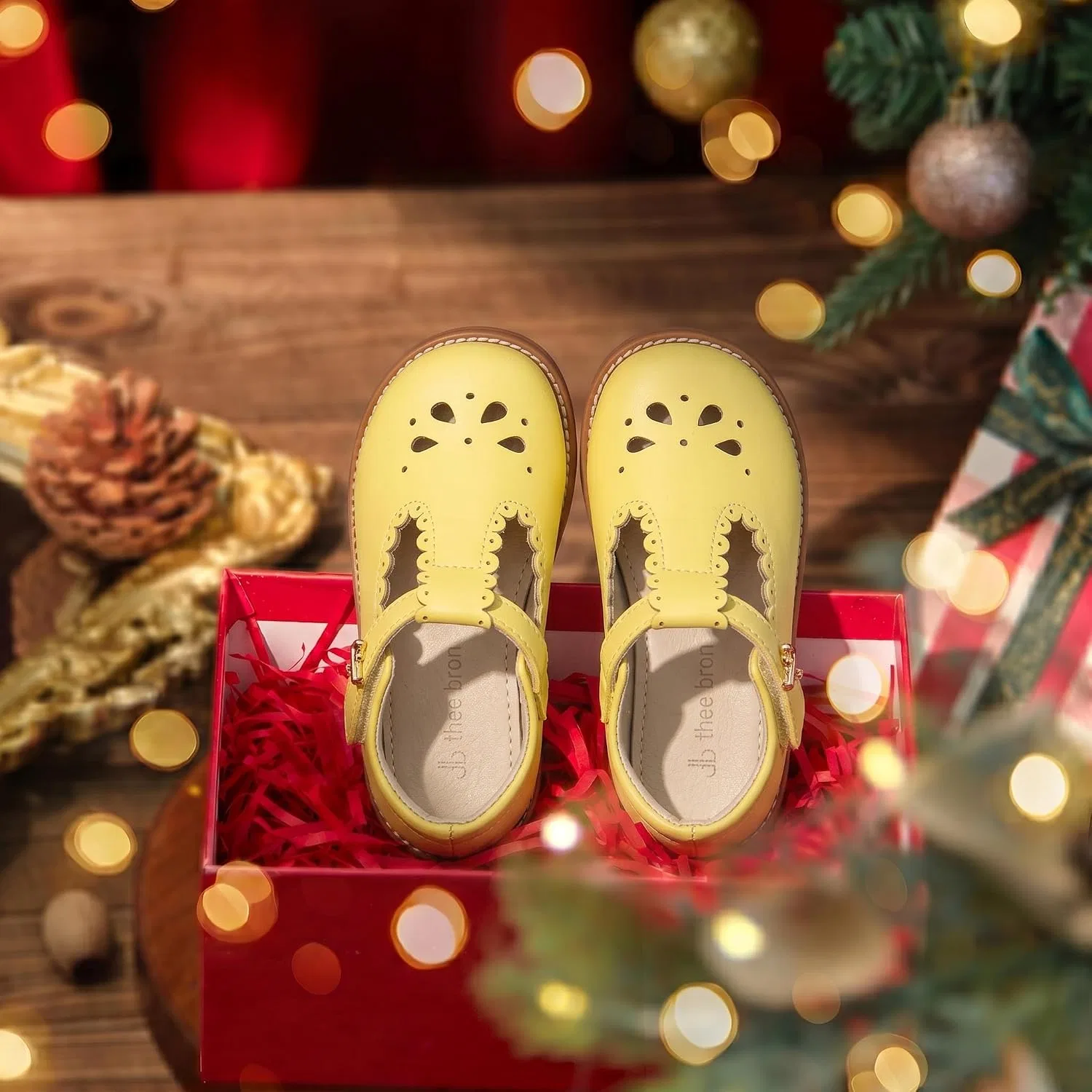Детские оксфорды для девочек с принтом THEE BRON, Sunbeam Yellow — фото 4