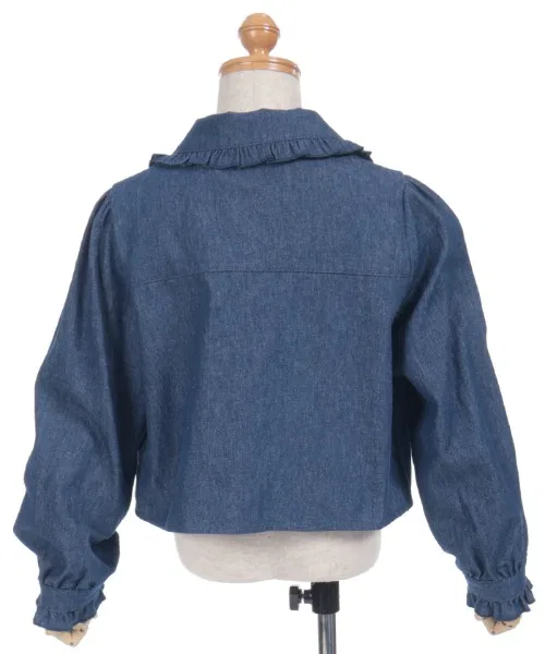 Детская джинсовая рубашка без рукавов с кружевной шнуровкой axes femme, Indigo Blue — фото 4