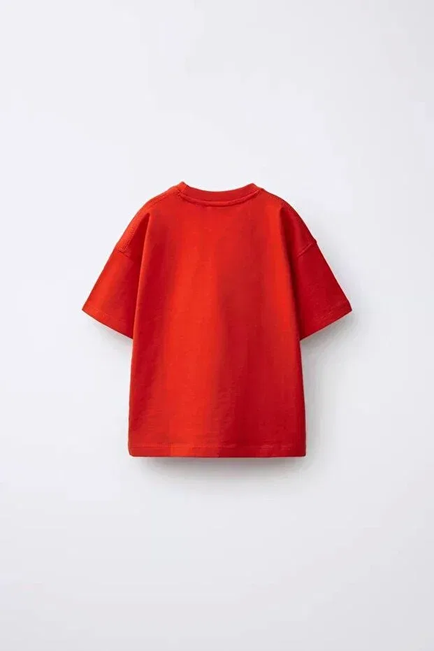 Детская футболка хлопковая Nzm Kids, Red — фото 4