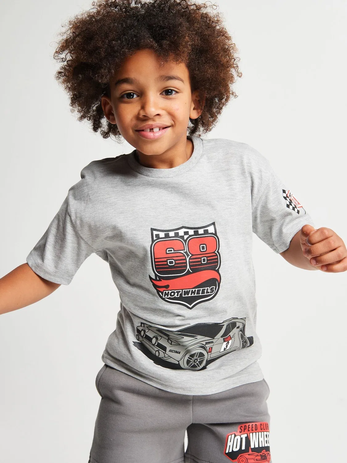 Комплект из футболки и шорт Hot Wheels Brand Threads, серый — фото 4