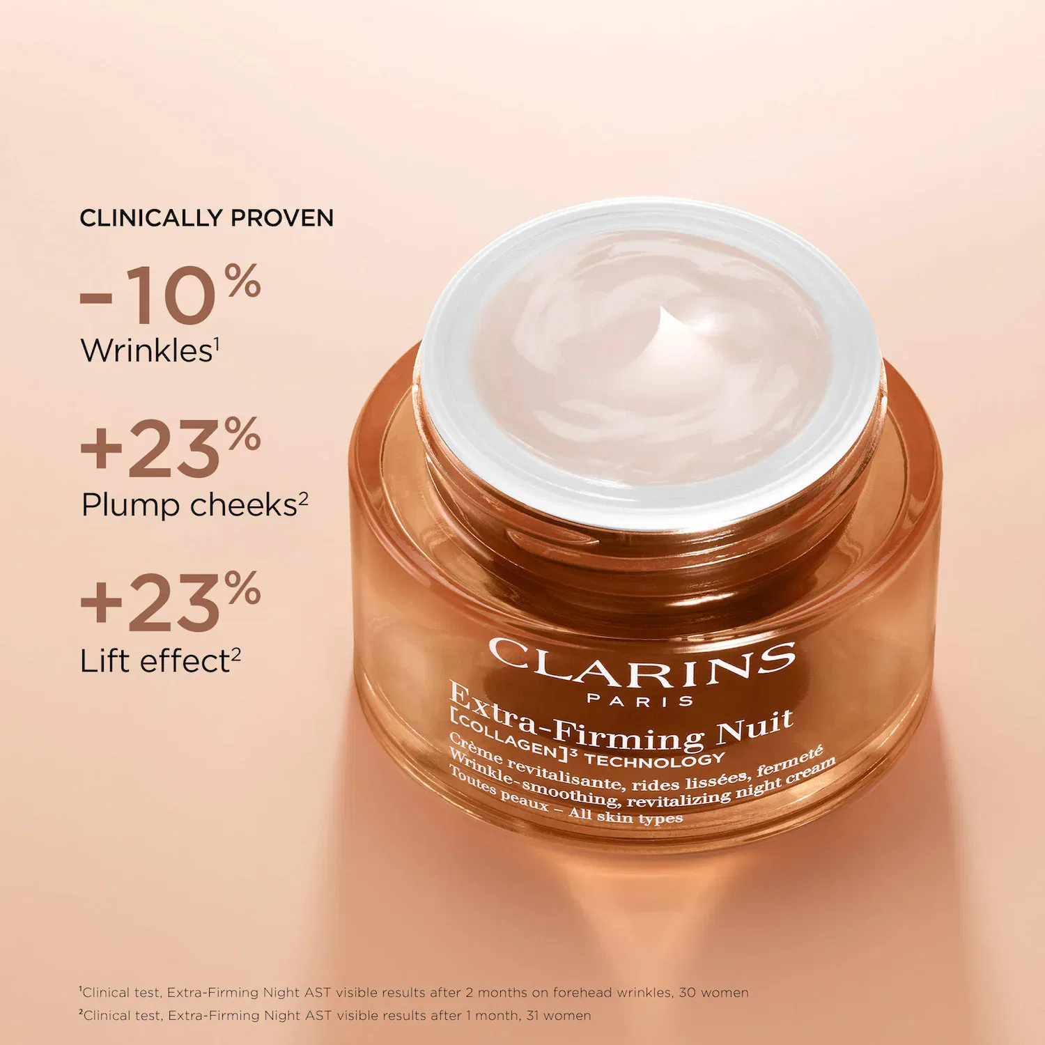 Ночной крем для лица Clarins, 50 мл, с коллагеном, Стандартный размер — фото 3