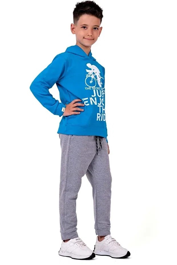 Детский спортивный костюм с принтом Bicycle Printed Minikadam, Dark Blue — фото 2