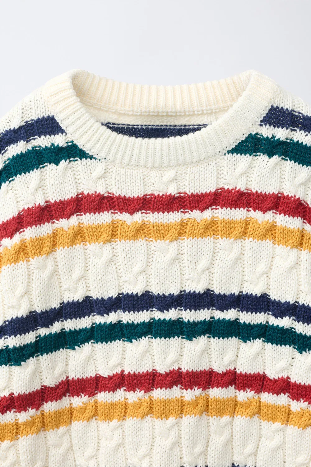 Джемпер CABLE-KNIT STRIPED ZARA, Multicoloured — фото 3