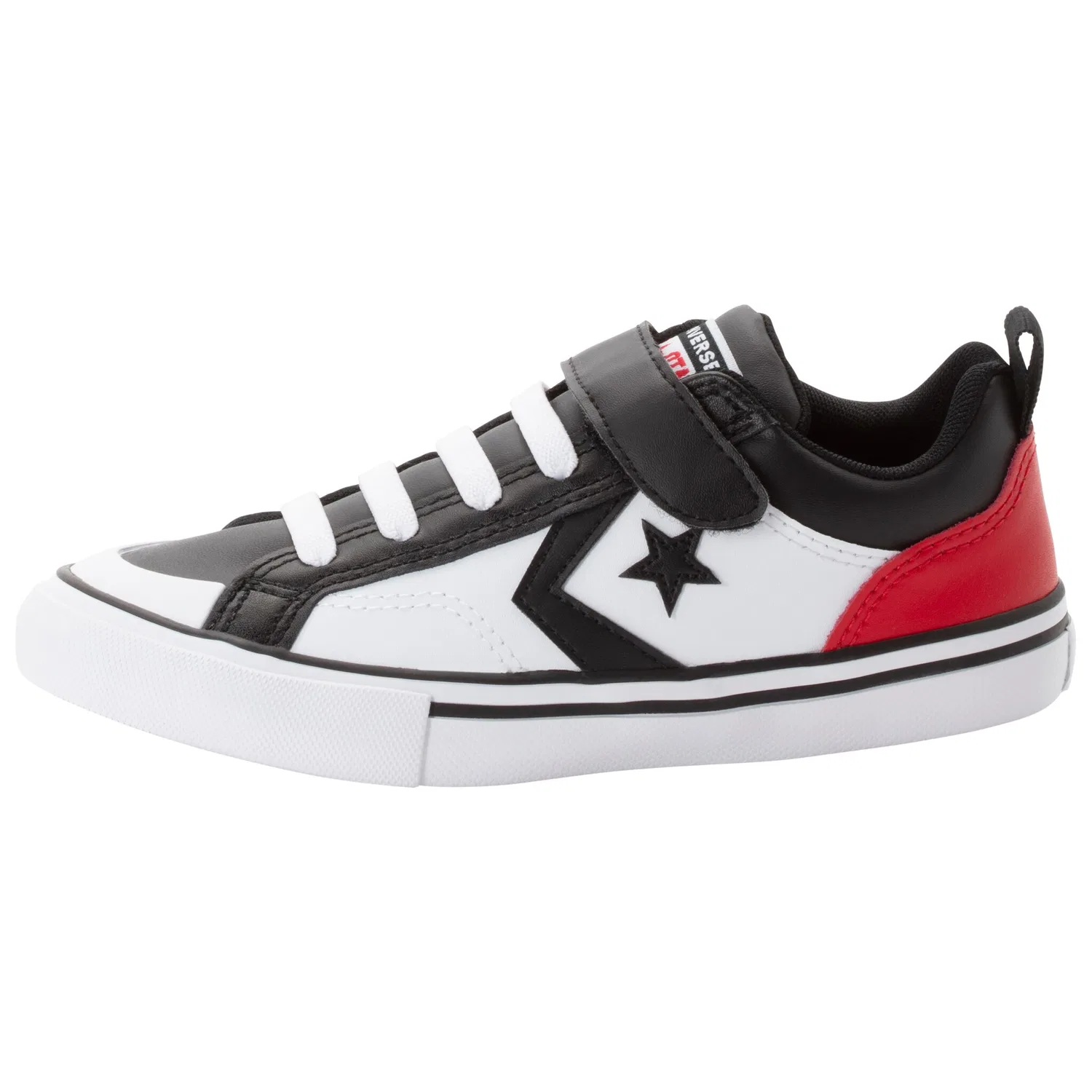 Детские кеды с ремешком на липучке Converse, Black/Red/White — фото 2