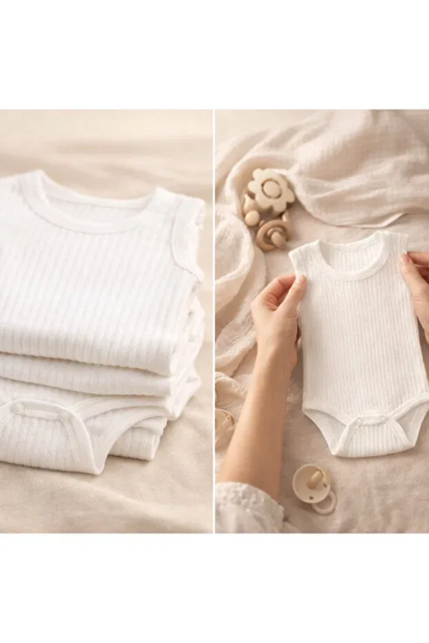 Детский комплект боди с застежками-кнопками Novibaby, White99 — фото 3