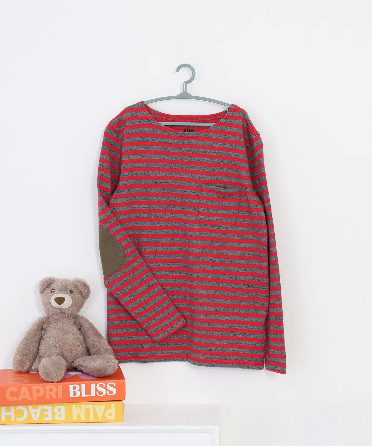 Детская футболка с длинным рукавом в полоску, модель CHARMY clothing FUNALIVE, Red