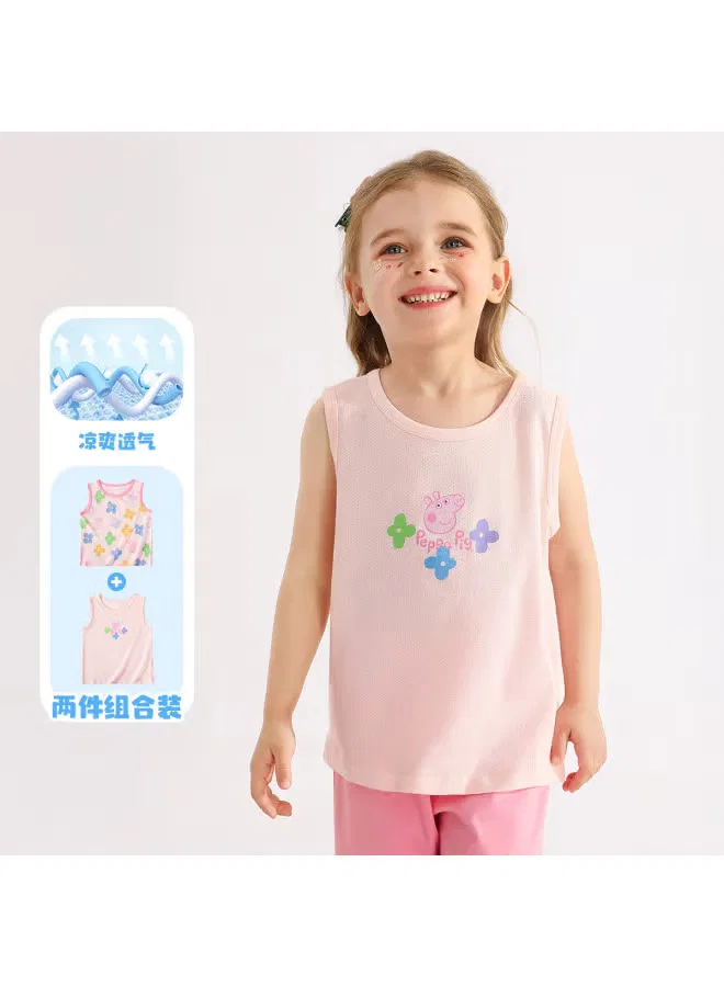 Майка летняя дышащая с принтом Peppa Pig, розовый — фото 3