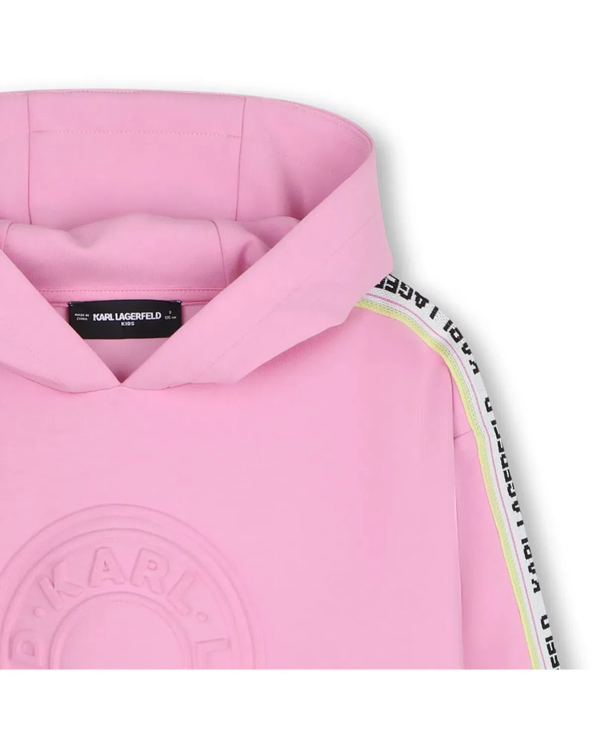 Детская худи для девочек с принтом Karl Lagerfeld Kids, Rosa — фото 4