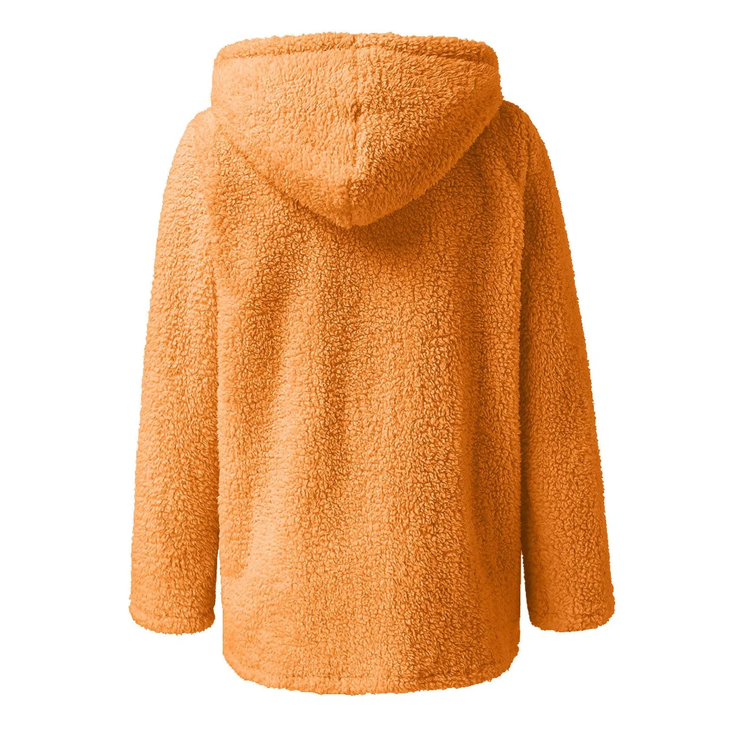 Женское короткое пальто без капюшона с флисовым воротником, Z01A-Orange — фото 3