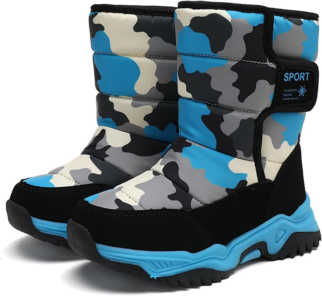 Детские зимние ботинки для мальчиков и девочек с принтом, Snow Boots, Sky Blue