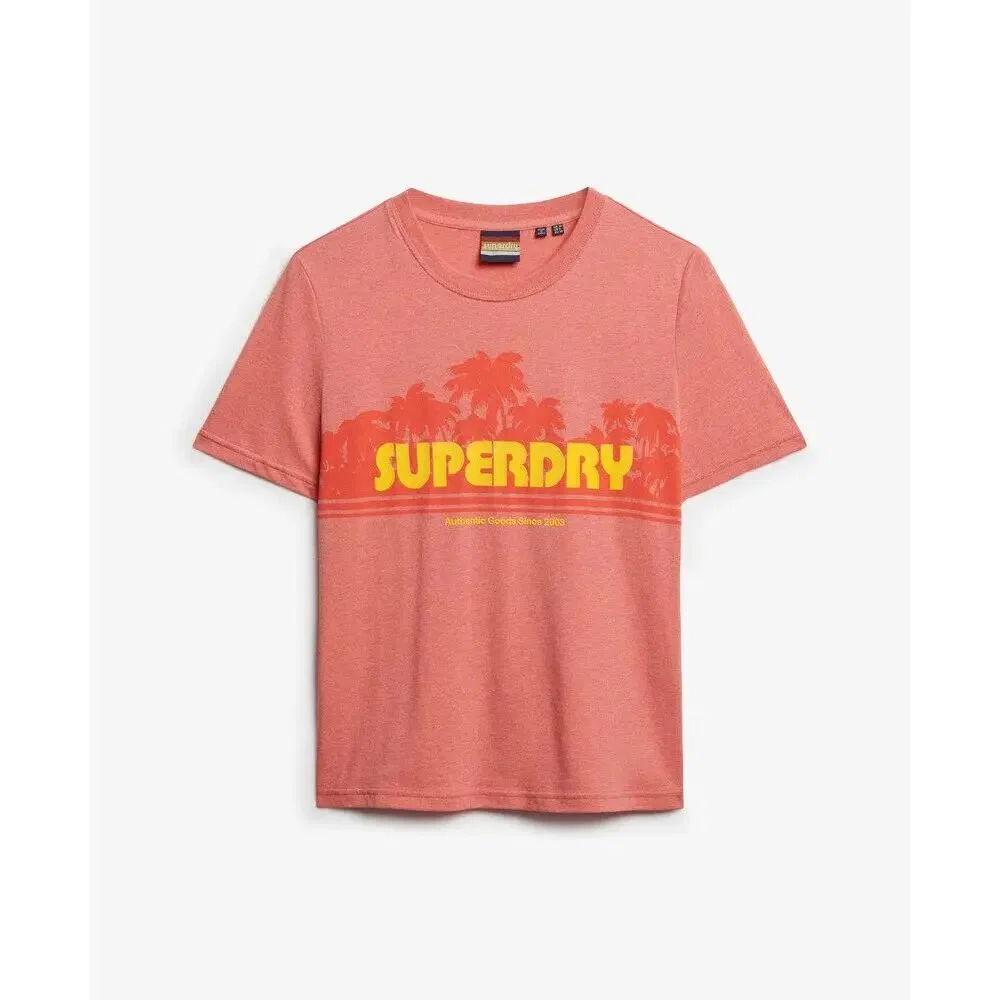 Женская полосатая футболка Superdry, Rot Korallenrosa