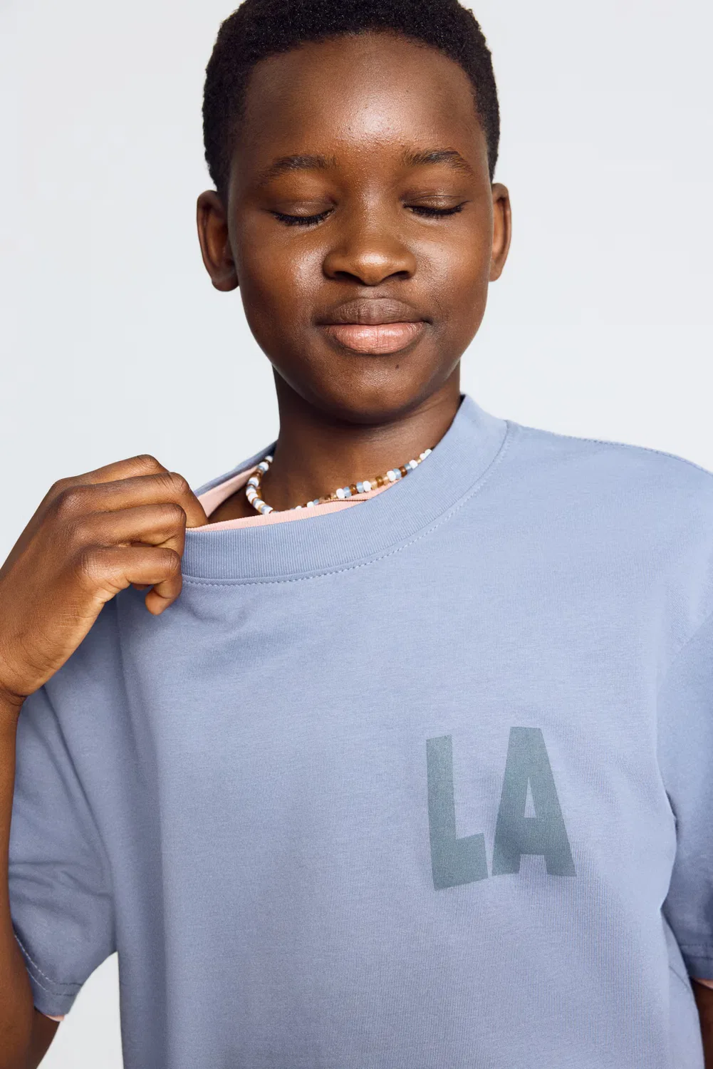 Футболка с принтом свободного кроя H&M, Stahlblau/La — фото 3