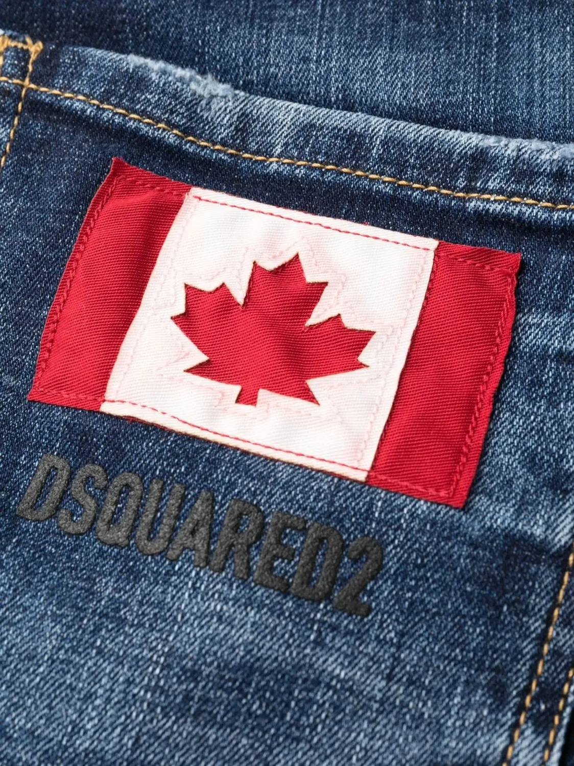 Джинсы с эффектом выбеленных DSQUARED2, синий — фото 4