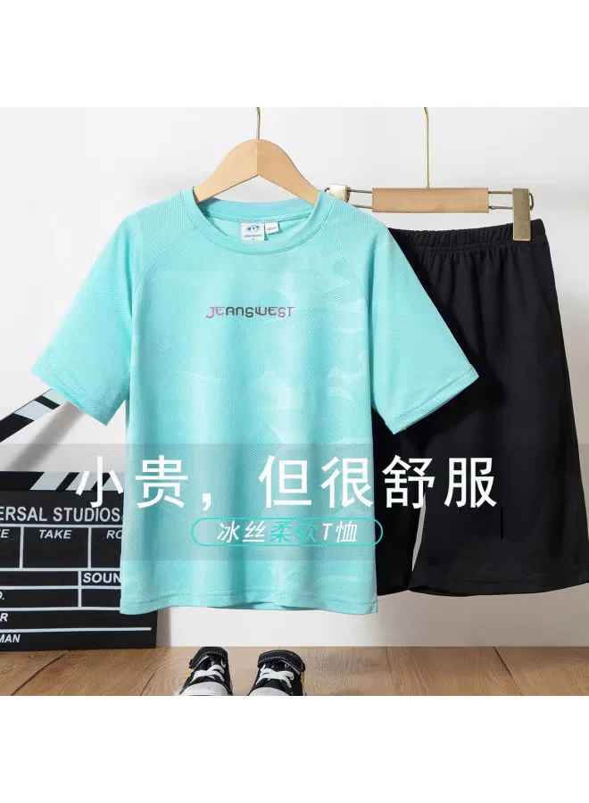 Комплект футболка с коротким рукавом и спортивные шорты для мальчиков Jeanswest, светло-ледяной зеленый — фото 3