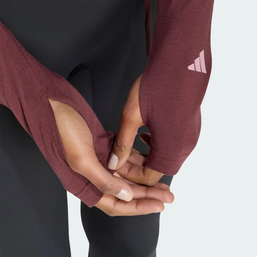 Футболка ADIDAS PERFORMANCE Performance Shirt 'Studio' темно-красного цвета — фото 4
