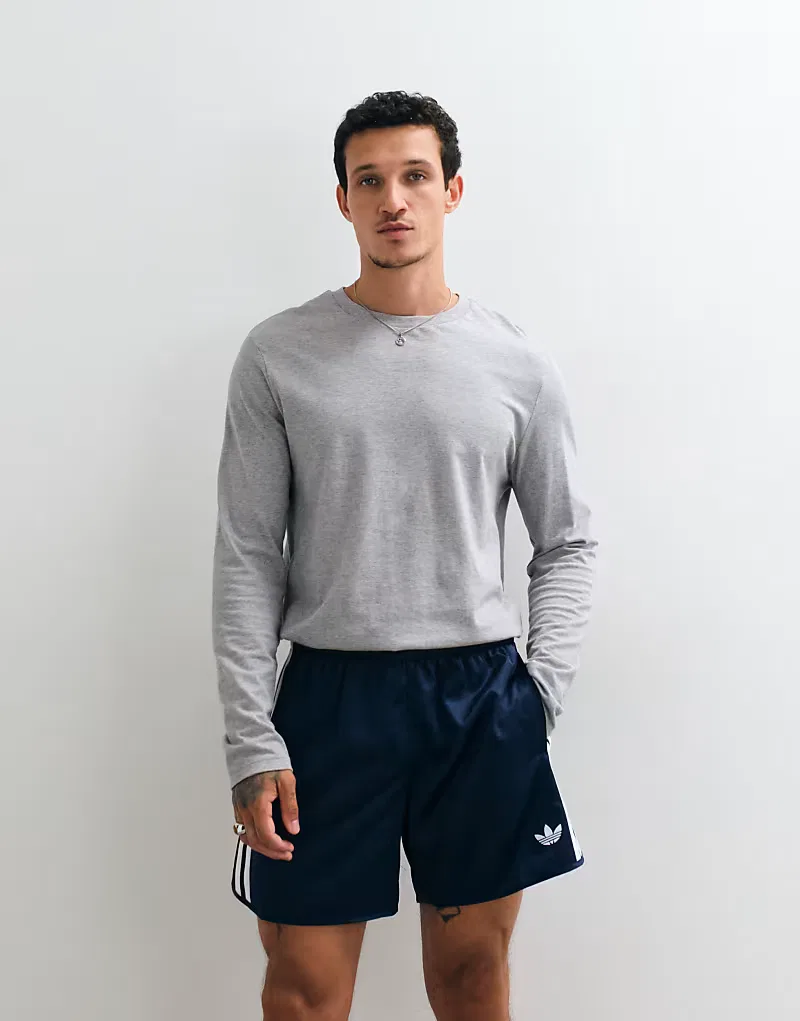 Шорты Adidas Originals с тремя полосками, темно-синие — фото 3