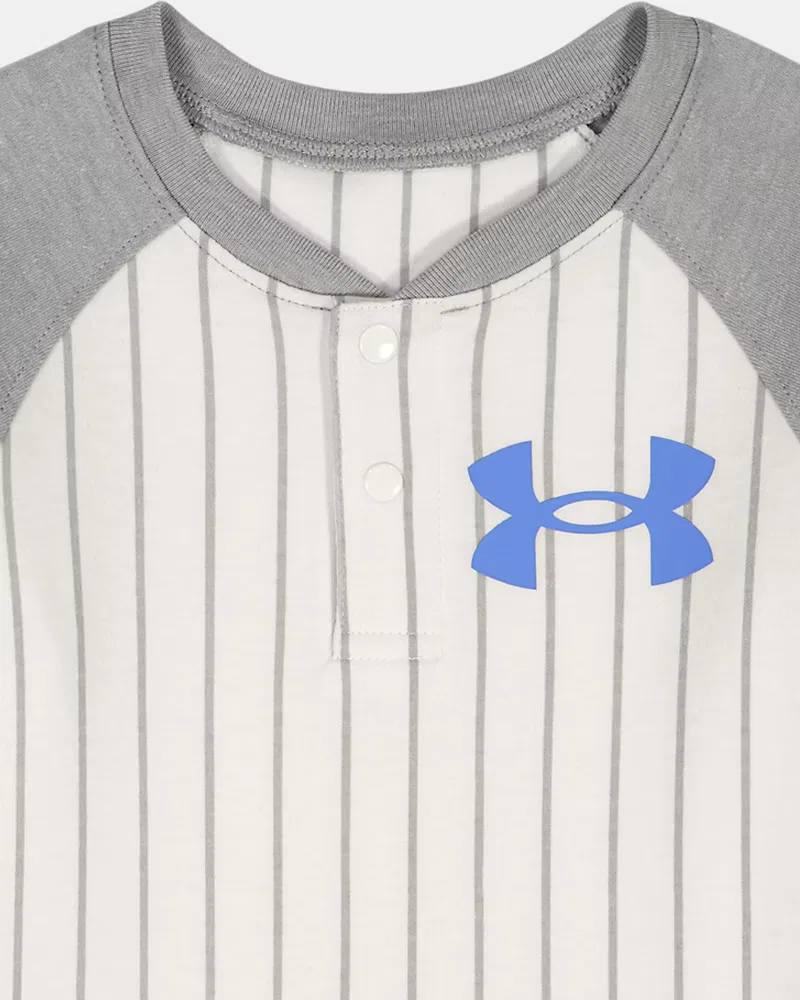 Комбинезон-шорты быстросохнущие из хлопка UA Baseball UnderArmour, Mod Gray/Horizon Blue — фото 2