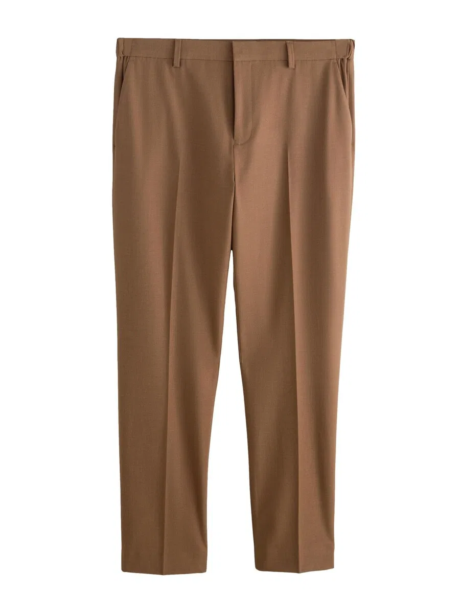 Брюки Next Regular Pleated Pants 'Motionflex' цвета коньяк