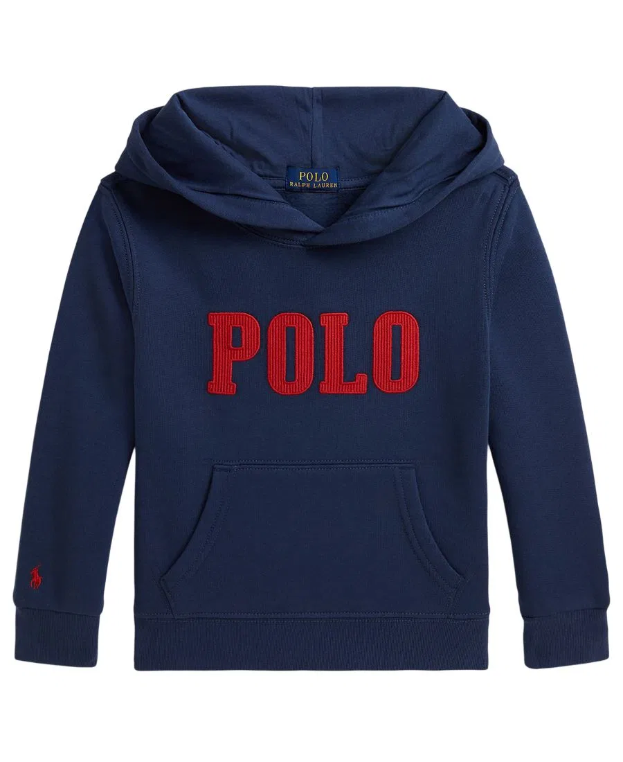 Худи из футера с вышивкой Polo Ralph Lauren, Rustic Navy — фото 4
