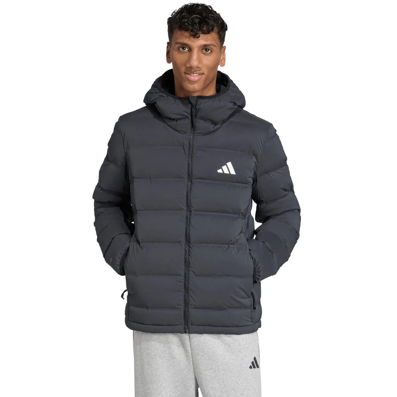 Мужская утепленная куртка с капюшоном Helionic Climawarm Stretch Hooded Down Adidas, Schwarz