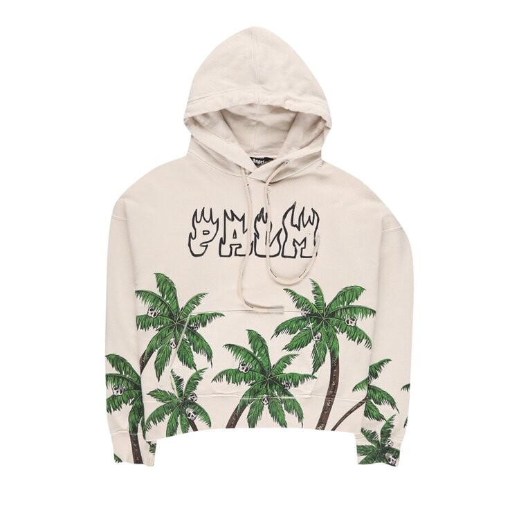 Худи Palm Angels Palms And Skull Vintage Hoodie 'White', белый — фото 2