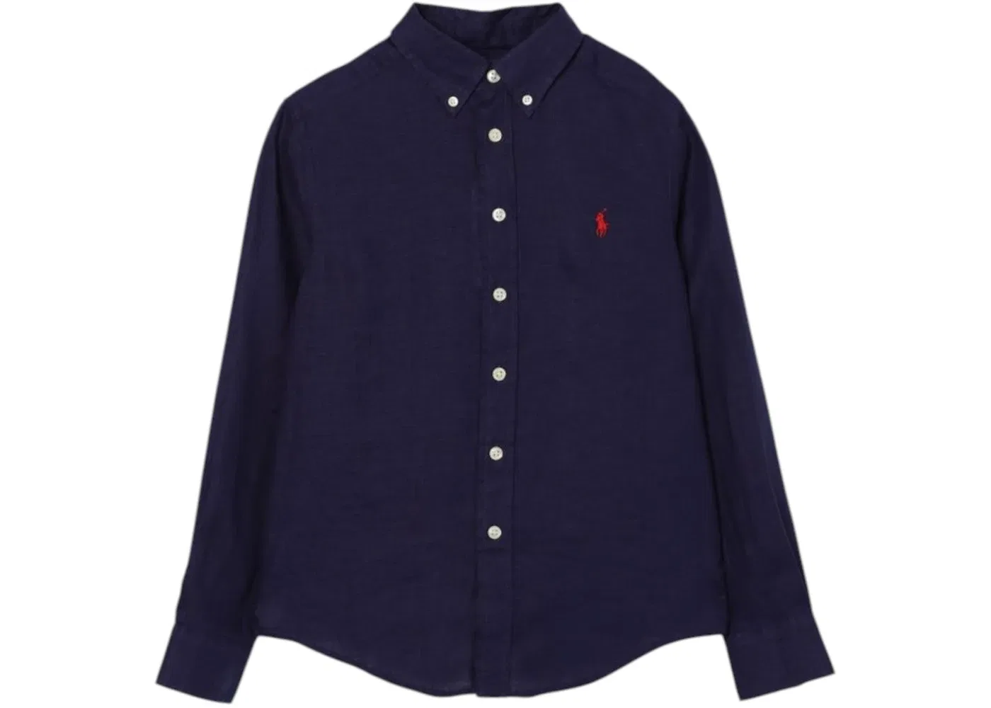 Детская рубашка с длинным рукавом льняная Polo Ralph Lauren, Newport Navy