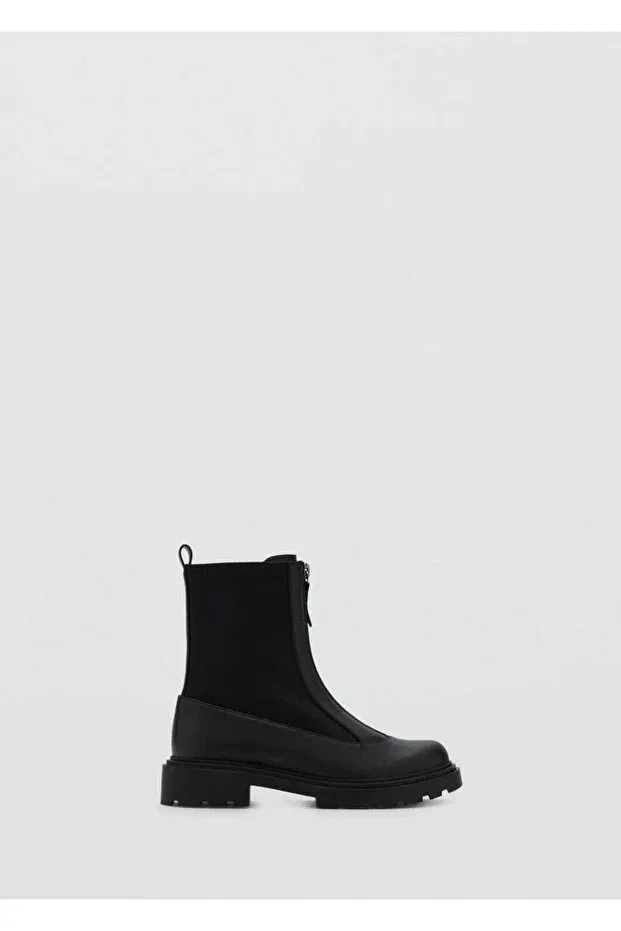 Детские ботинки для девочек с коротким каблуком Mango Kids, Black — фото 2