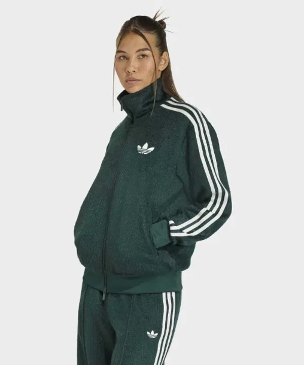 Тренировочная куртка из мохера Firebird, Adidas, зеленая