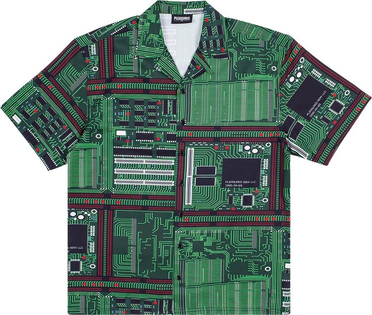 

Рубашка Pleasures Motherboard Rayon Shirt 'Green', зеленый