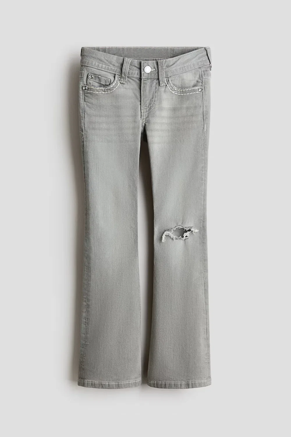 Узкие джинсы-клеш с низкой посадкой H&M, Denimgrau
