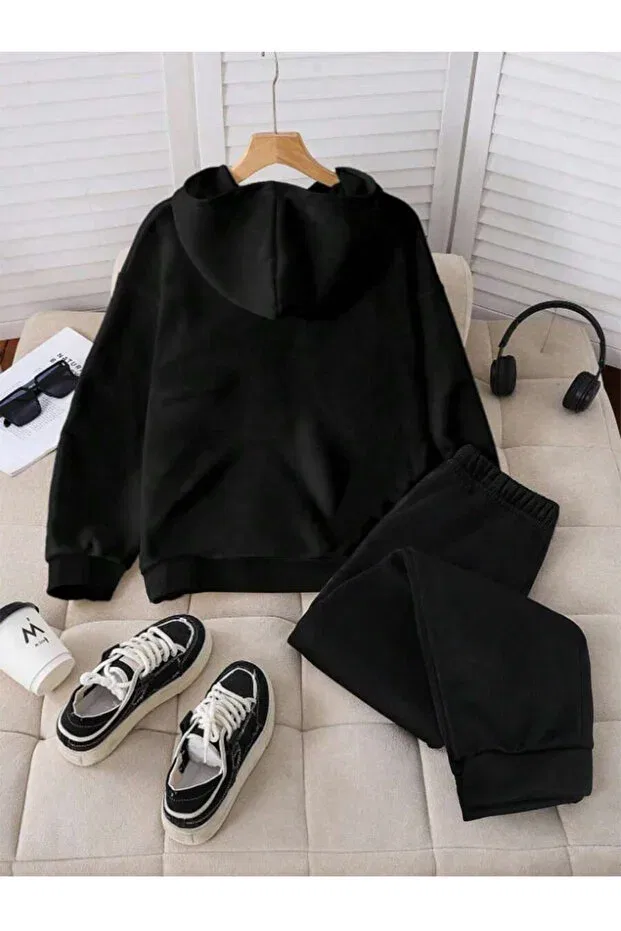 Детский комплект спортивного костюма с принтом K-Pop Svart Wear, Black — фото 2