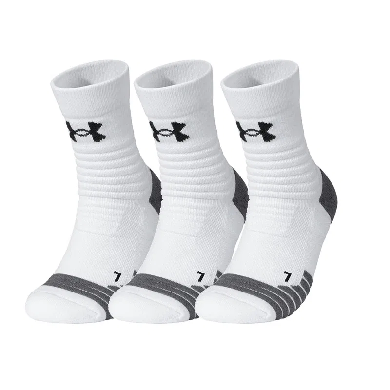 Детские носки с принтом, комплект из 3 пар, Under Armour, White Gray/White/Black — фото 3