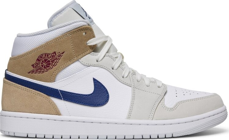 

Кроссовки Air Jordan 1 Mid White Khaki Blue Void, белый