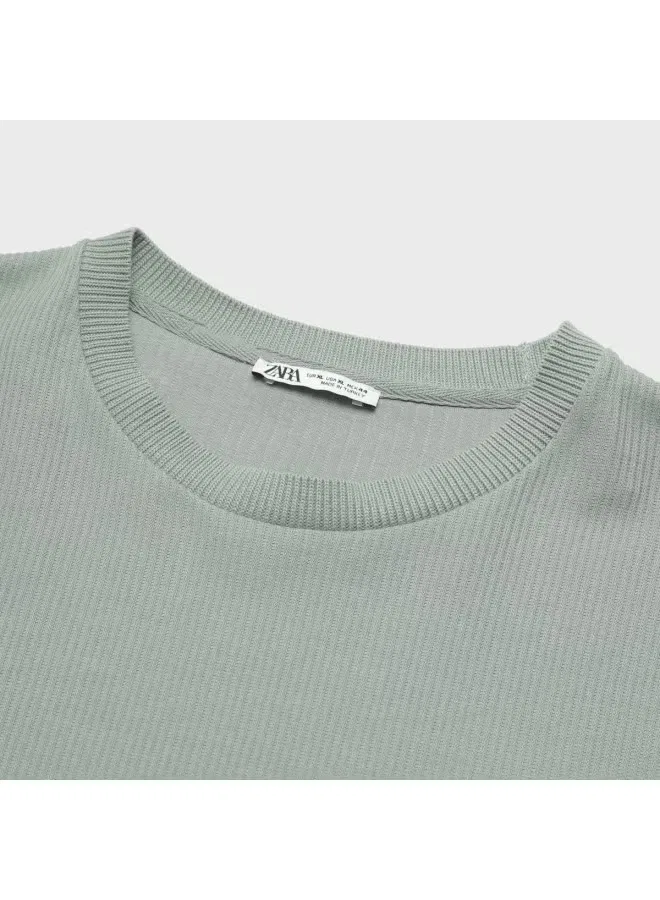 Худи с длинным рукавом минималистичное Zara, зеленый — фото 4