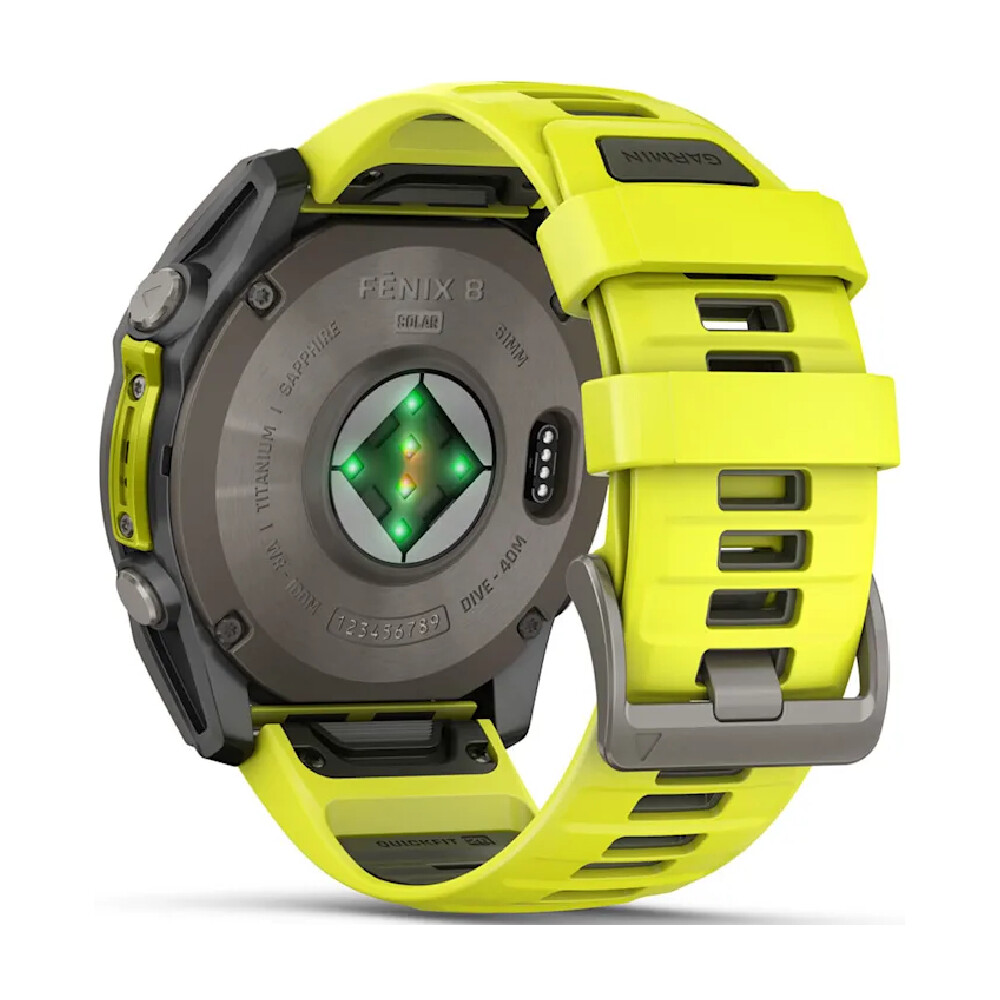 Умные часы Garmin Fenix 8, Solar Sapphire, 51 мм, 1.4", Wi-Fi, титановый/желтый — фото 4