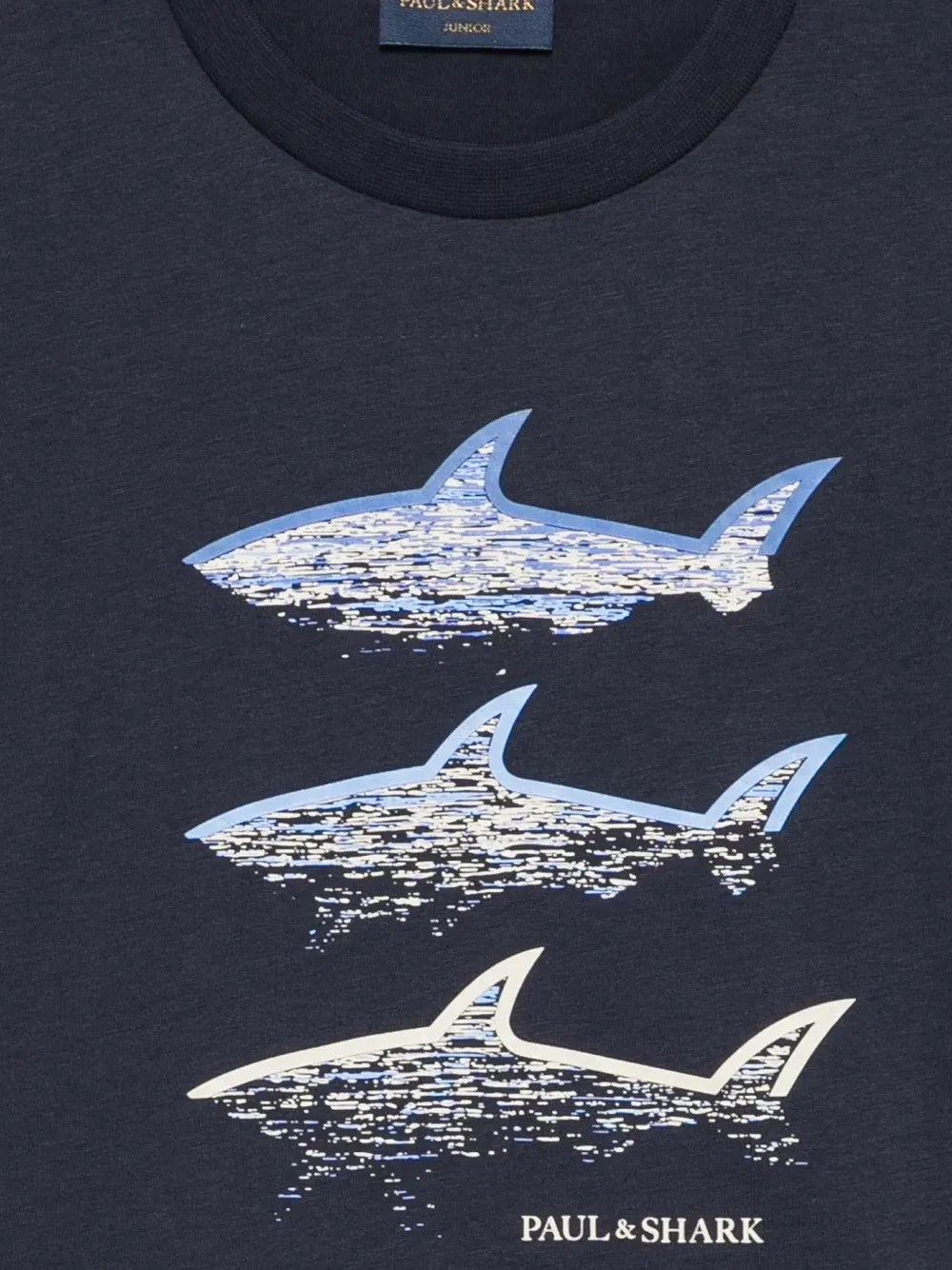 Футболка с принтом акулы Paul & Shark Junior, синий — фото 3