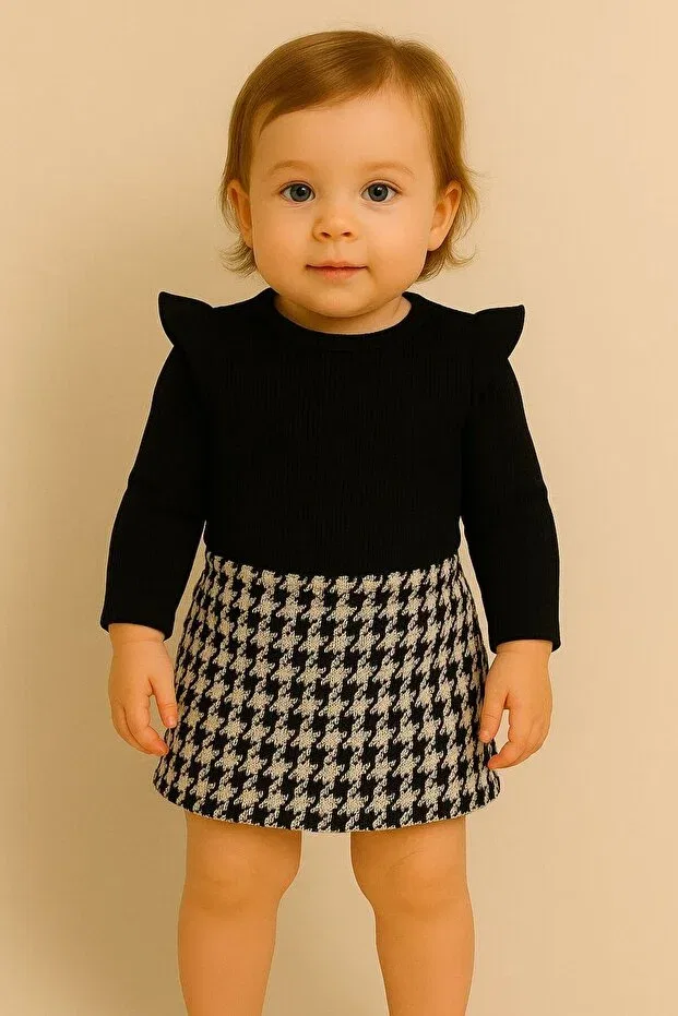 Детский комплект из блузы и юбки с длинным рукавом Basics Ueskids, Черный